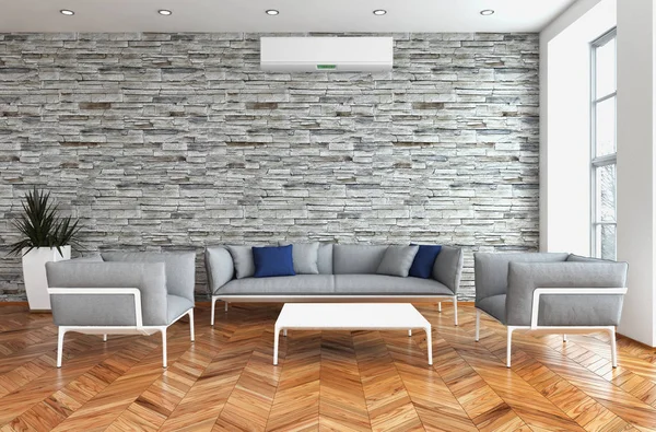 Klima 3d render çizim ile modern iç