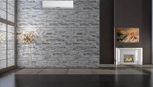 Klima 3d render çizim ile modern iç