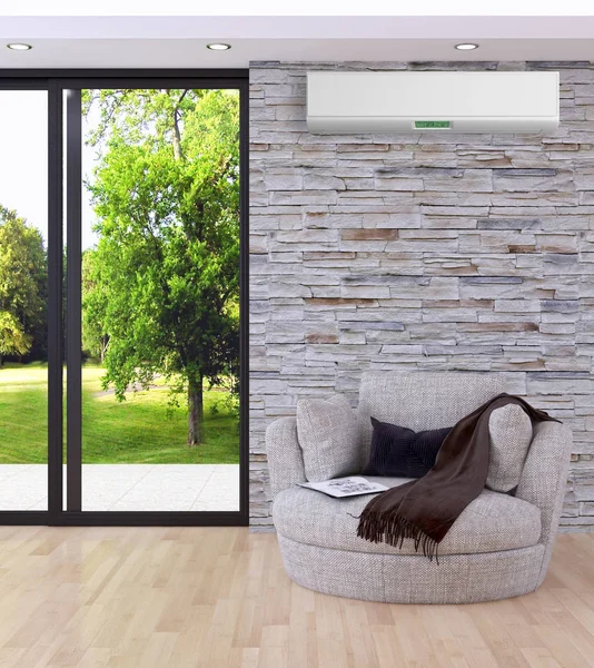 Klima 3d render çizim ile modern iç