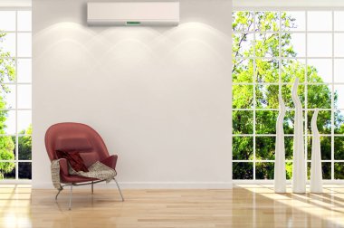 Klima 3d render çizim ile modern iç