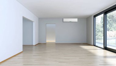 Klima 3d render çizim ile modern iç