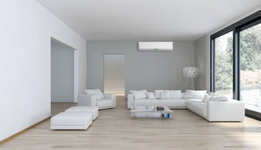 Klima 3d render çizim ile modern iç