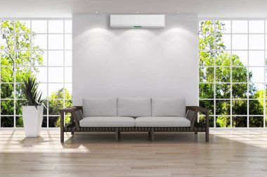 Klima 3d render çizim ile modern iç