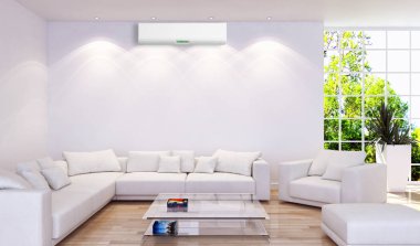 Klima 3d render çizim ile modern iç