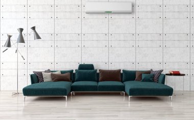 Klima 3d render çizim ile modern iç