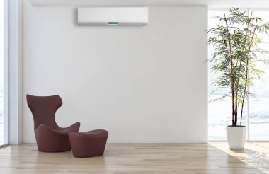 Klima 3d render çizim ile modern iç