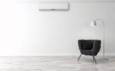 Klima 3d render çizim ile modern iç