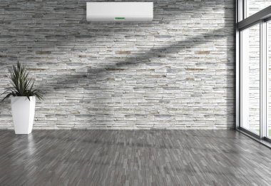 Klima 3d render çizim ile modern iç