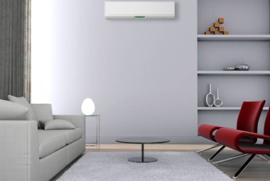 Klima 3d render çizim ile modern iç