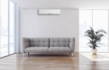 Klima 3d render çizim ile modern iç