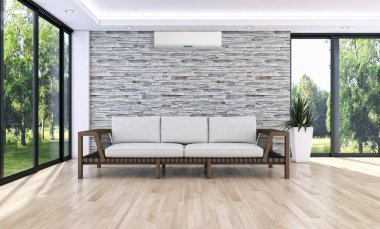 Klima 3d render çizim ile modern iç