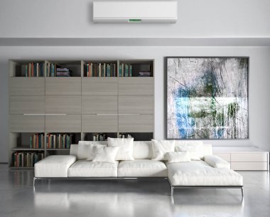 Klima 3d render çizim ile modern iç