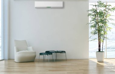 Klima 3d render çizim ile modern iç