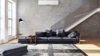 Klima 3d render çizim ile modern iç