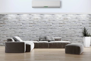 Klima 3d render çizim ile modern iç