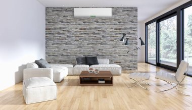 Klima 3d render çizim ile modern iç