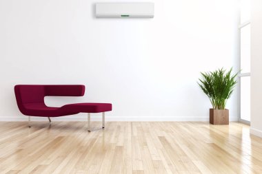 Klima 3d render çizim ile modern iç