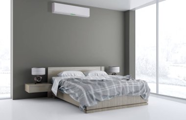 Klima 3d render çizim ile modern iç