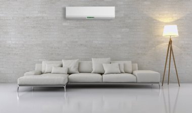 Klima 3d render çizim ile modern iç