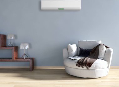 Klima 3d render çizim ile modern iç