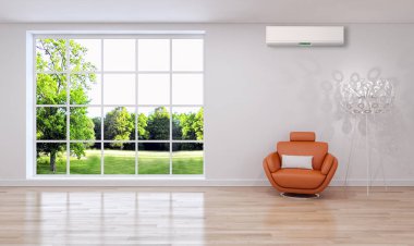 Klima 3d render çizim ile modern iç