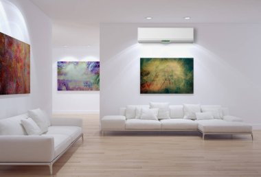 Klima 3d render çizim ile modern iç