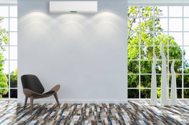 Klima 3d render çizim ile modern iç