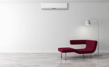 Klima 3d render çizim ile modern iç