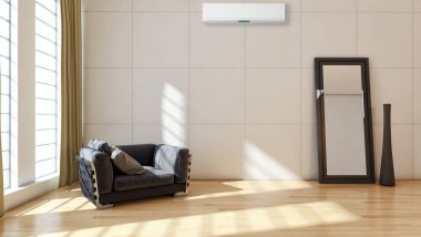 Klima 3d render çizim ile modern iç