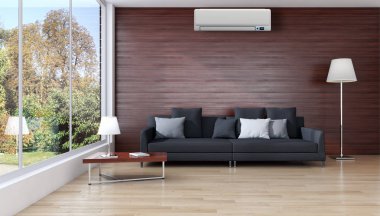 Klima 3d render çizim ile modern iç