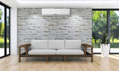 Klima 3d render çizim ile modern iç