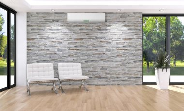 Klima 3d render çizim ile modern iç
