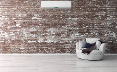 Klima 3d render çizim ile modern iç