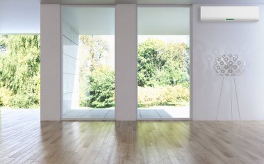 Klima 3d render çizim ile modern iç