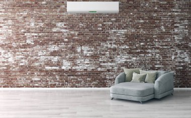 Klima 3d render çizim ile modern iç