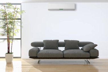 Klima 3d render çizim ile modern iç