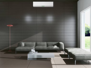 Klima 3d render çizim ile modern iç