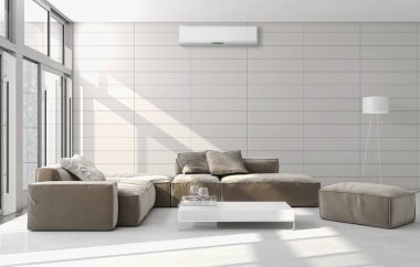 Klima 3d render çizim ile modern iç