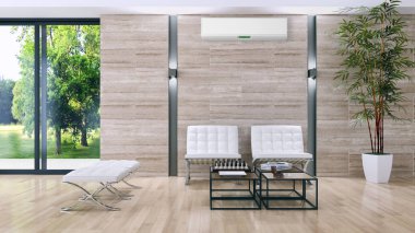 Klima 3d render çizim ile modern iç