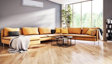 Klima 3d render çizim ile modern iç