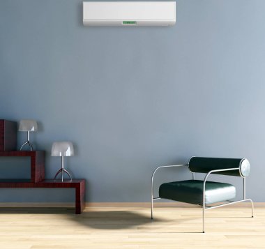 Klima 3d render çizim ile modern iç