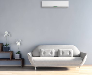 Klima 3d render çizim ile modern iç