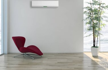 Klima 3d render çizim ile modern iç