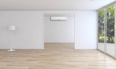 Klima 3d render çizim ile modern iç