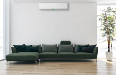 Klima 3d render çizim ile modern iç