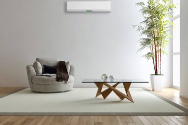 Klima 3d render çizim ile modern iç