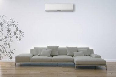 Klima 3d render çizim ile modern iç