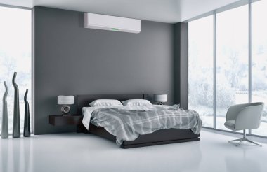 Klima 3d render çizim ile modern iç