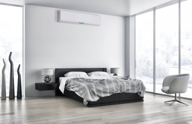 Klima 3d render çizim ile modern iç