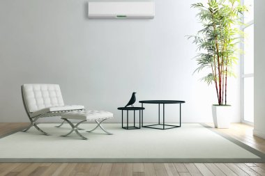 Klima 3d render çizim ile modern iç